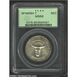 1935 50C Spanish Trail MS66 PCGS. With lightly subdued lustrous surfaces enhanced by a russet, amber