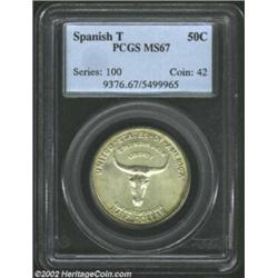 1935 50C Spanish Trail MS67 PCGS. Both sides are seemingly unmarked by the coin-to-coin abrasions th