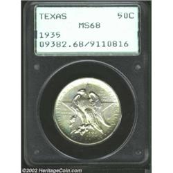 1935 50C Texas MS68 PCGS. One normally associates MS68 silver commemorative with dramatically toned.