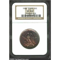 1936 50C Texas MS66 * NGC. Exceptional eye appeal greets the viewer of this wonderfully toned Gem. B