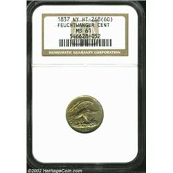 1837 Feuchtwanger MS61 NGC. HT-268 (6G), R.1. Although the reverse of this specimen is marred by a n