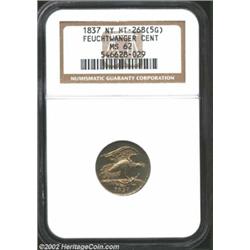 1837 Feuchtwanger Cent MS62 NGC. HT-268 (5G), R.2. This die variety of the Feuchtwanger Cent (Eagle)