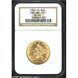 1890-CC $10 MS62 NGC. Winter 1-A, the only known dies. The 1890-CC is the first CC-mint Eagle that i