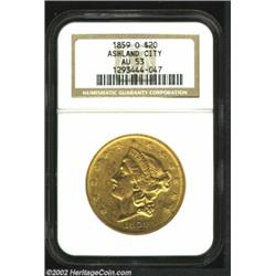 1859-O $20 AU53 NGC. In 1992, Doug Winter ranked the 1859-O as the third rarest O-mint Double Eagle.