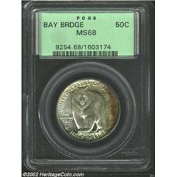 1936-S 50C Bay Bridge MS68 PCGS. The opening of the San Francisco-Oakland Bay Bridge to traffic (Nov