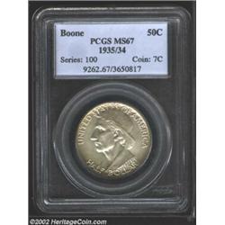 1935/34 50C Boone MS67 PCGS. A Superb Gem, fully struck and exquisitely preserved, with satiny surfa