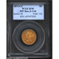 1873-CC $5 XF45 PCGS. Winter 2-B. The 1873-CC is very rare in all grades; in fact, second rarest of.