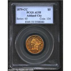 1879-CC $5 AU55 PCGS. Winter 2-A. The 1879-CC is one of the more readily obtainable CC Half Eagles,.