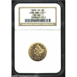 1892-CC $5 MS62 NGC. Winter 1-A. Die State II. The 1892-O Five is plentifully available in most coll