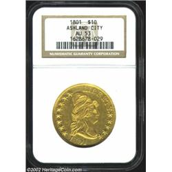 1801 $10 AU53 NGC. B. 2-B, Taraszka-25, R.3. This is a very appealing coin for the grade with plenty