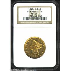 1848-O $10 MS61 NGC. Normal Shield variety. This coin was previously offered as lot 7743 in our May.