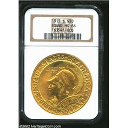 1915-S $50 Panama-Pacific 50 Dollar Round MS66 NGC. As impressive as the coin in the previous lot is