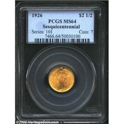 1926 $2 1/2 Sesquicentennial MS64 PCGS. Liberty is nicely mark-free. Although a small area of marks.