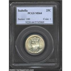 1893 25C Isabella Quarter MS64 PCGS. Untoned save for a hint of golden peripheral color and satiny l