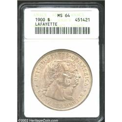 1900 S$1 Lafayette Dollar MS64 ANACS. Both sides are essentially mark-free. The satiny surfaces are.