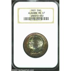 1921 50C Alabama MS67 NGC. The 2x2 has the lower mintage (6,006 pieces vs. 59,038 pieces) of the two