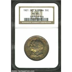 1921 50C Alabama 2x2 MS65 NGC. Scarcer Alabama variety with handsome golden toning. There is also so