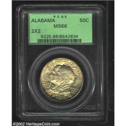 1921 50C Alabama 2x2 MS66 PCGS. Extremely well struck for this scarcer variety, one of just 6,006 pi