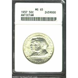 1937 50C Antietam MS65 ANACS. A lustrous Gem that has a crisp strike and lightly speckled russet-gol