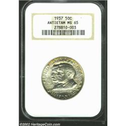 1937 50C Antietam MS65 NGC. A beautifully lustrous Antietam Commemorative, with gorgeous peripheral.