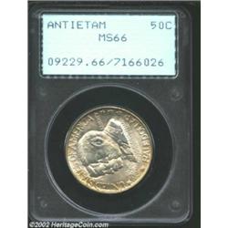 1937 50C Antietam MS66 PCGS. Lovely golden-brown patina embraces the peripheries. A well struck and.