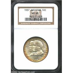 1937 50C Antietam MS68 NGC. Essentially a perfect coin, the surfaces are smooth and frosted with no.