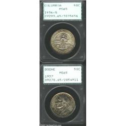 1937 50C Boone MS65 PCGS, boldly struck and well preserved, this Gem is partially covered on each si