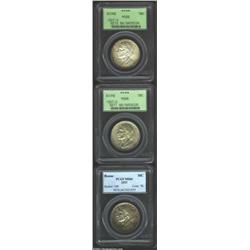 1937 SET Boone PDS Set MS66 PCGS. The P-mint representative is toned in mottled olive-copper hues th