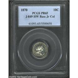 1870 10C Standard Silver Ten Cents, Judd-849, Pollock-956, R.5-6, PR65 PCGS. Ex: Bass. A Standard Si