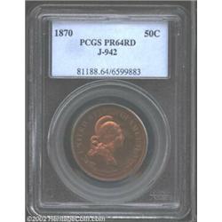 1870 50C Standard Silver Half Dollar, Judd-942, Pollock-1069, R.7, PR64 Red PCGS. Standard Silver de