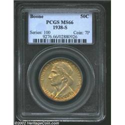 1938-S 50C Boone MS66 PCGS. Lovely olive and copper-gold patina. A well struck Gem that has virtuall