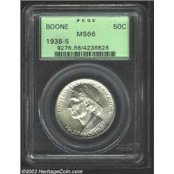 1938-S 50C Boone MS66 PCGS. Brilliant with some russet toning spots between the date and the mintmar