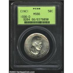 1936-D 50C Cincinnati MS66 PCGS. Bright cartwheel luster overlays each side. Important notice: We ex