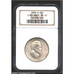 1936-D 50C Cincinnati MS67 NGC. Smooth and unblemished, the mint luster rolls around each side unint