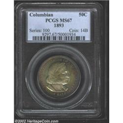 1893 50C Columbian MS67 PCGS. The Philadelphia Mint began production of 1893-dated Columbian Commemo