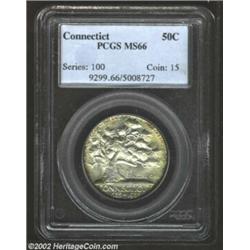 1935 50C Connecticut MS66 PCGS. A lovely specimen possessing attractive surfaces and delightful blue