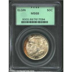 1936 50C Elgin MS68 PCGS. This is the finest PCGS-certified Elgin Commemorative Half Dollar that we.