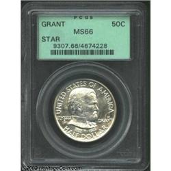 1922 50C Grant with Star MS66 PCGS. The satin textured surfaces readily reveal the scattered die str