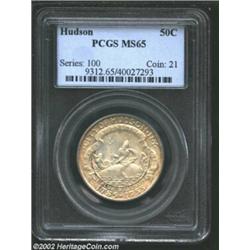 1935 50C Hudson MS65 PCGS. Rich apricot patina and immaculate surfaces confirm the originality of th