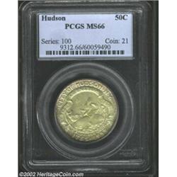 1935 50C Hudson MS66 PCGS. Thick, rich, and virtually undisturbed mint frost envelops both sides. We