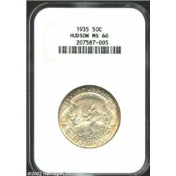 1935 50C Hudson MS66 NGC. A most attractive example of this scarce Commemorative with sharp strike,.