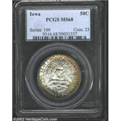 1946 50C Iowa MS68 PCGS. The mint luster is both full and vibrant with a richly frosted sheen. The o