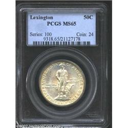 1925 50C Lexington MS65 PCGS. Original, subtle toning has set in on the fields producing a coin with