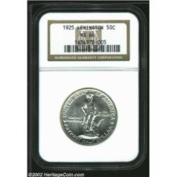 1925 50C Lexington MS66 NGC. A brilliant and flashy Gem that has mildly prooflike fields and a needl