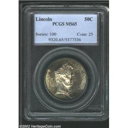 1918 50C Lincoln MS65 PCGS. Lovely swirls of sea-green, golden-brown, and russet patina confirm the.