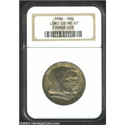 1936 50C Long Island MS67 NGC. Previously offered as lot 6507 in our October 2000 Long Beach Signatu