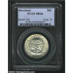 1934 50C Maryland MS66 PCGS. A nicely struck and lustrous Gem whose silver-gray surfaces have only a