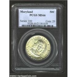 1934 50C Maryland MS66 PCGS. The obverse has a faint champagne patination while the reverse is white