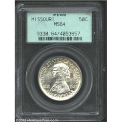 1921 50C Missouri MS64 PCGS. Fabulously bright and very frosty, some hairlines are seen, but the lus