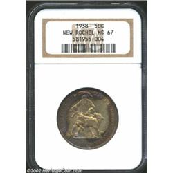 1938 50C New Rochelle MS67 NGC. Possessing deep toning consistent with the cardboard distribution ho